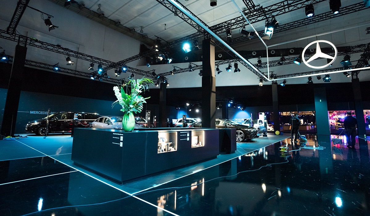 Hypsos project exhibition stand realisation for Mercedes Benz at the Brussel Motorshow 2025