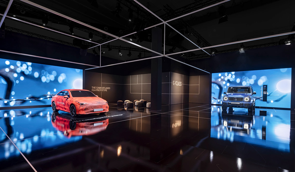Hypsos project exhibition stand realisation for Mercedes Benz at the Brussel Motorshow 2025