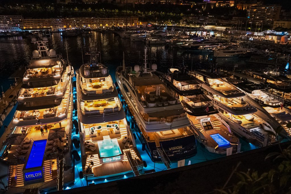 Exhibition stand realised at the harbour in Monaco during the Monaco Yacht Show 2025 by Hypsos