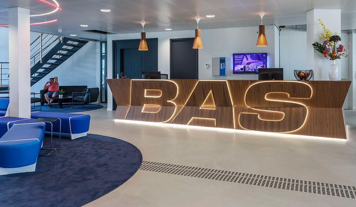 BAS Trucks reception area realised by Hypsos at the Experience Center in Veghel