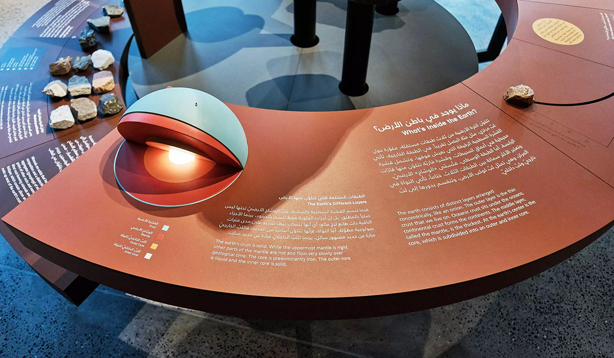 Presentation area of historical facts at the Jebel Buhais museum, realised by Hypsos