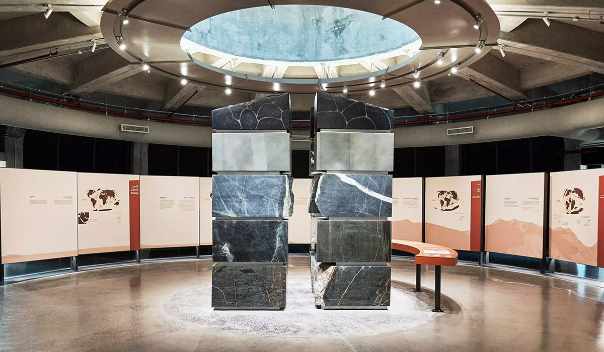 Detail of pesentation area with focus on historical facts at the Jebel Buhais museum, realised by Hypsos