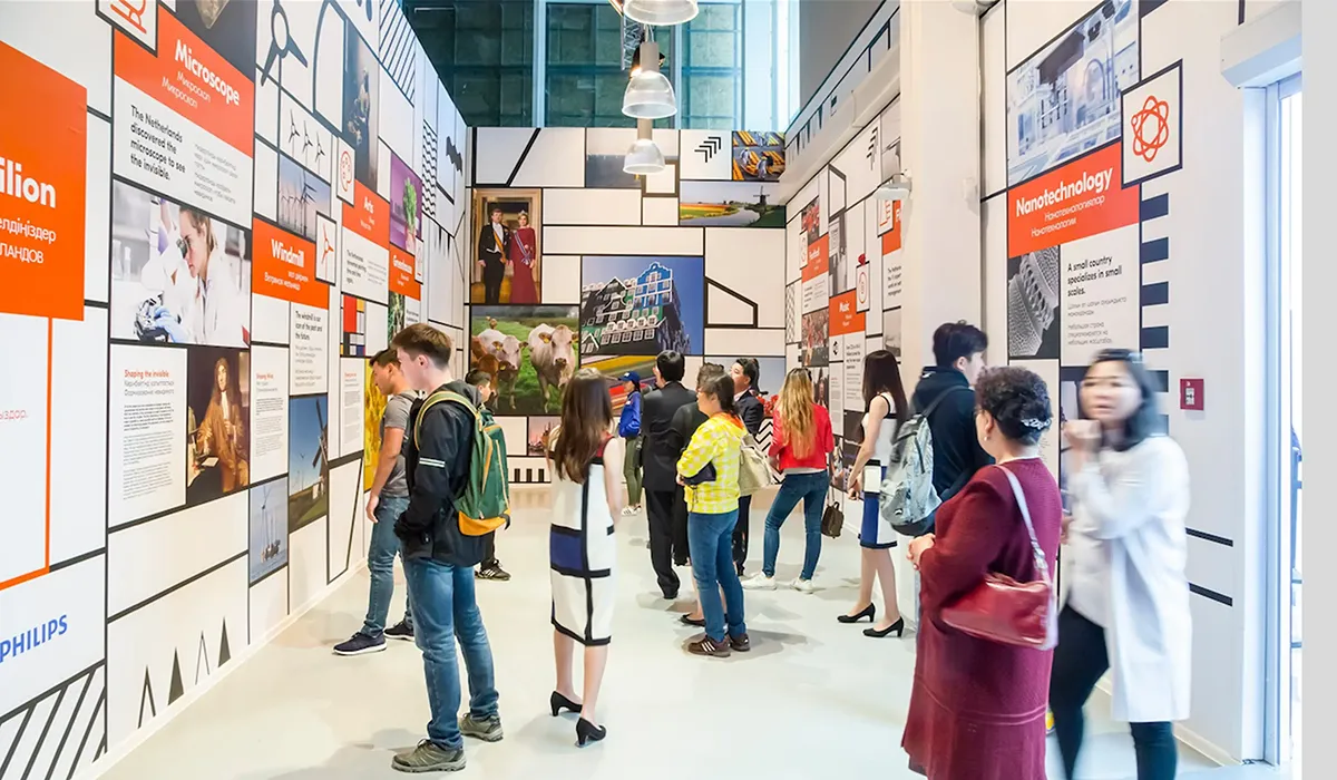 Wide view of Experience Center Dutch Pavilion realised by Hypsos