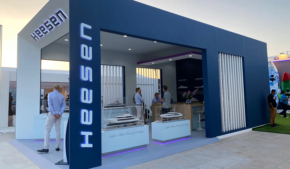 Heesen Yachts exhibition stand at the DIBS realised by Hypsos