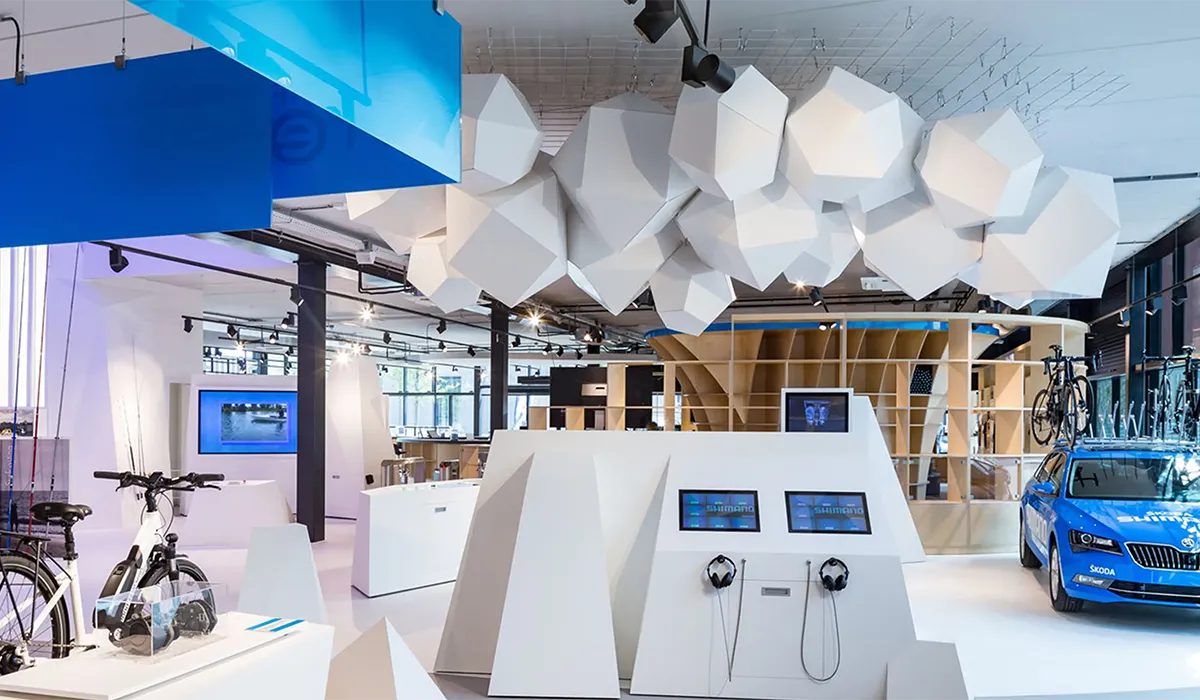 Shimano experience center with focus on brand and product experience realised by Hypsos