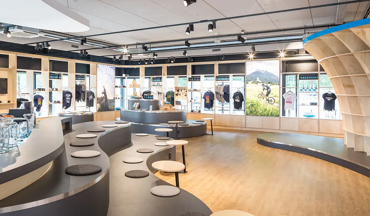 Interior of the Hypsos experience center for Shimano Europe B.V. project detail