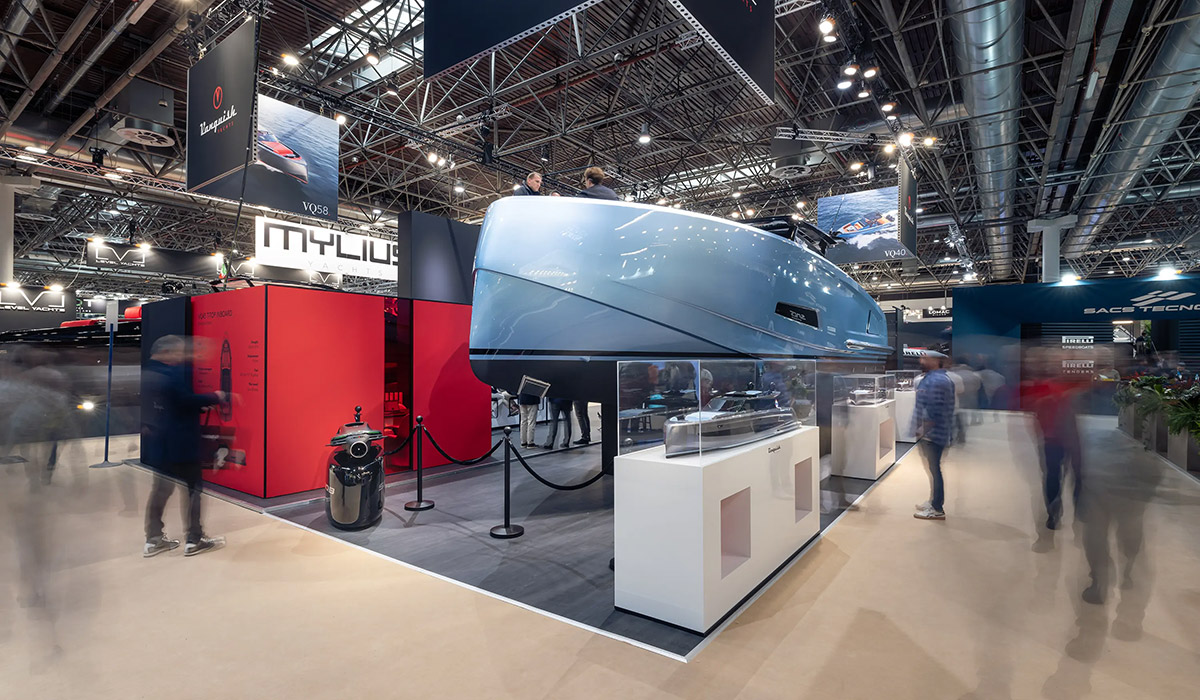 Visitor experience at the Hypsos exhibition stand for Vanquish Yachts at Boot Dusseldorf 2025